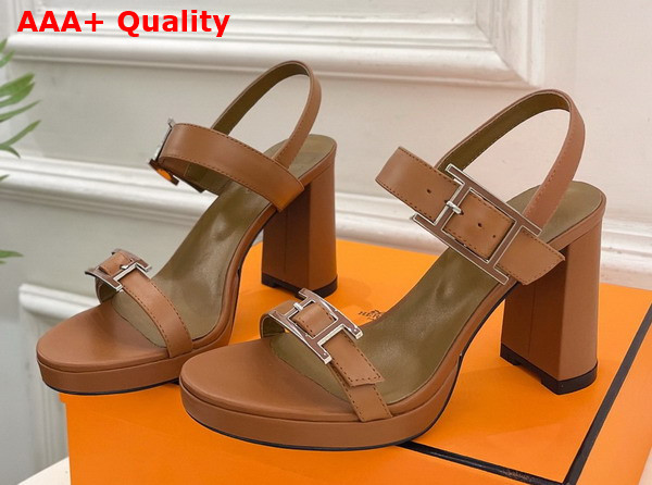 Hermes Bossa Sandal in Tan Calfskin Replica
