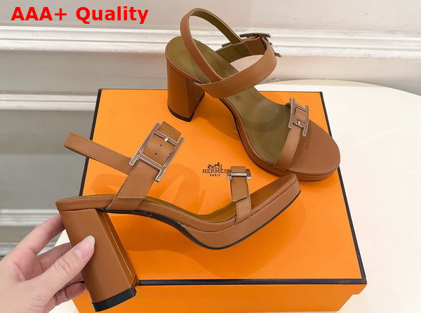Hermes Bossa Sandal in Tan Calfskin Replica
