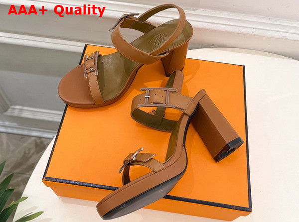 Hermes Bossa Sandal in Tan Calfskin Replica