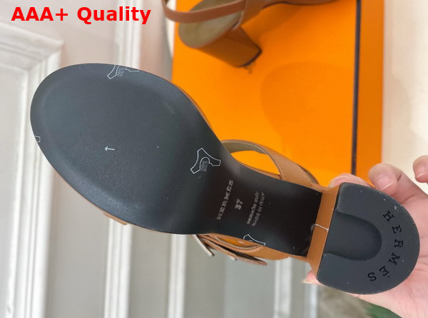Hermes Bossa Sandal in Tan Calfskin Replica