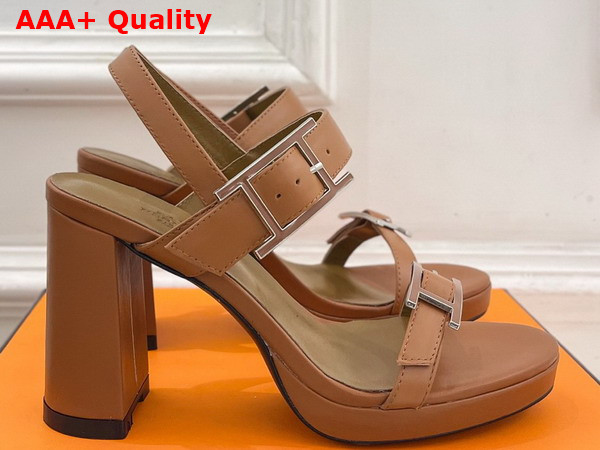 Hermes Bossa Sandal in Tan Calfskin Replica