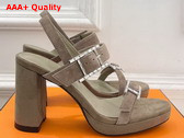 Hermes Bossa Sandal in Taupe Suede Calfskin Replica
