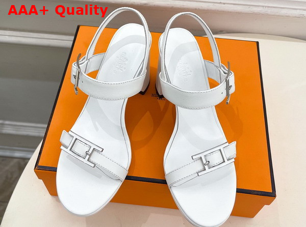 Hermes Bossa Sandal in White Calfskin Replica