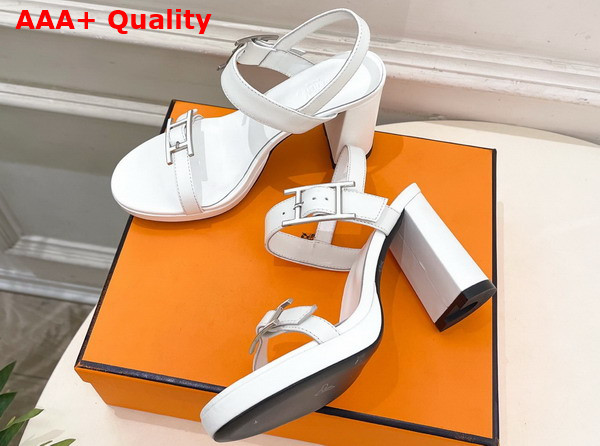 Hermes Bossa Sandal in White Calfskin Replica