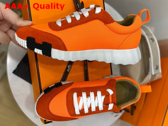Hermes Bouncing Sneaker in Orange Technical Canvas Replica