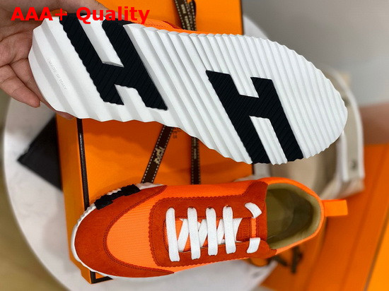 Hermes Bouncing Sneaker in Orange Technical Canvas Replica