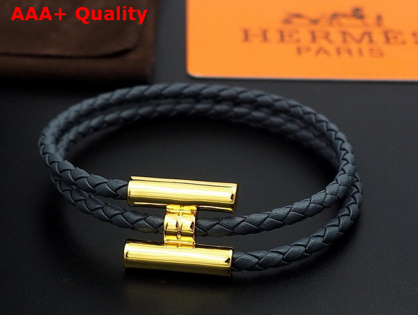Hermes Bracelet Tournis Tresse Blue Leahter Replica
