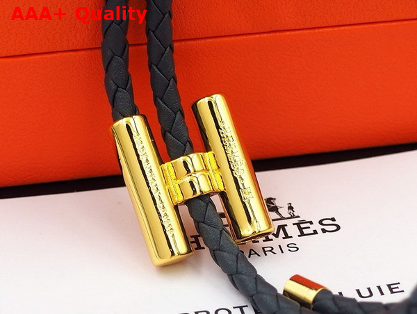 Hermes Bracelet Tournis Tresse Blue Leahter Replica