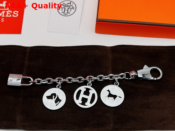 Hermes Breloque Bag Charm in Palladium Hardware Replica