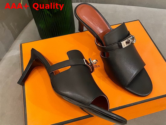 Hermes Candy Sandal High Heel Noir Calfskin Replica