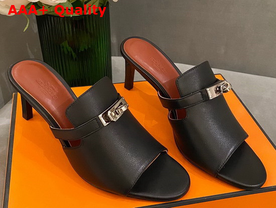 Hermes Candy Sandal High Heel Noir Calfskin Replica