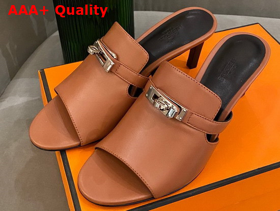 Hermes Candy Sandal High Heel Tan Calfskin Replica