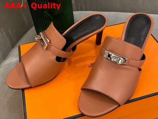 Hermes Candy Sandal High Heel Tan Calfskin Replica