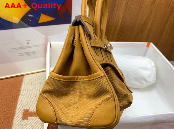 Hermes Cargo Birkin 25 Jaune Ambre Canvas and Swift Calfskin Replica