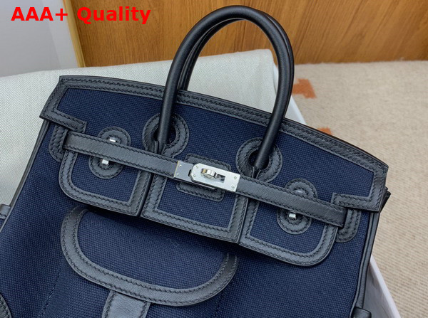 Hermes Cargo Birkin 25 Navy Blue Canvas and Swift Calfskin Replica
