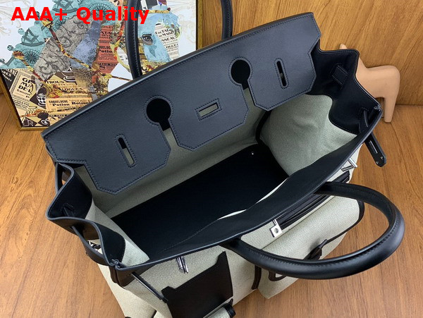 Hermes Cargo Hac Birkin 40 Bag in Beige Canvas and Swift Calfskin Replica