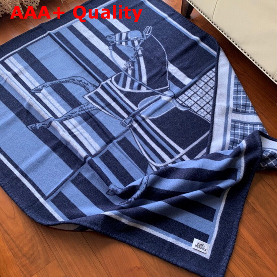 Hermes Cashmere Blanket in Blue Replica