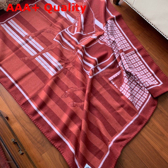 Hermes Cashmere Blanket in Burgundy Replica