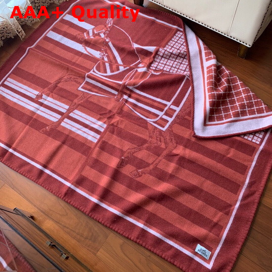 Hermes Cashmere Blanket in Burgundy Replica