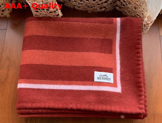 Hermes Cashmere Blanket in Burgundy Replica