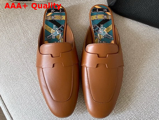 Hermes Catena Mule in Beige Dore Replica