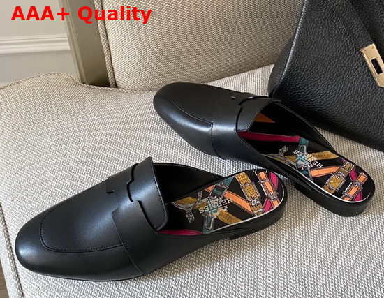 Hermes Catena Mule in Noir Replica