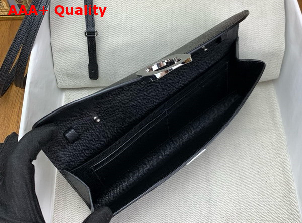 Hermes Chaine d Ancre To Go Wallet in All Black Epsom Calfskin Replica