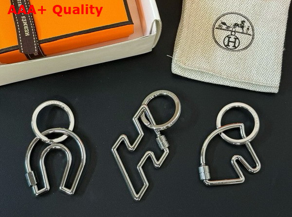 Hermes Cheval Key Ring in Silver Replica
