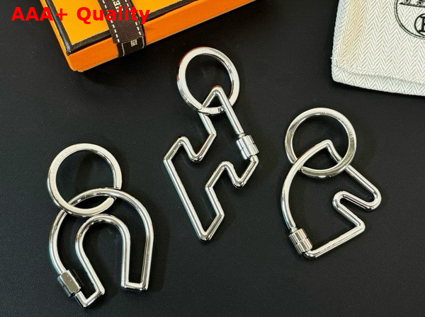 Hermes Cheval Key Ring in Silver Replica