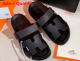 Hermes Chypre Sandal Noir Epsom Calfskin Calfskin Replica
