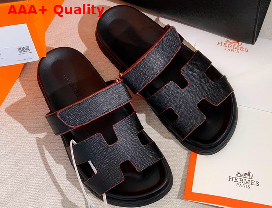 Hermes Chypre Sandal Noir Epsom Calfskin Calfskin Replica