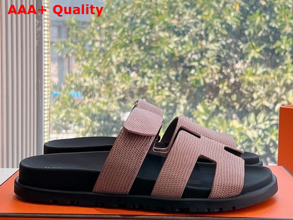 Hermes Chypre Sandal in Nude Lizard Leather Replica