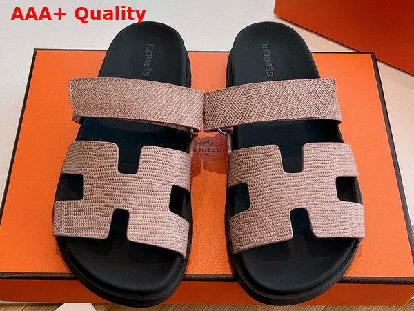 Hermes Chypre Sandal in Nude Lizard Leather Replica