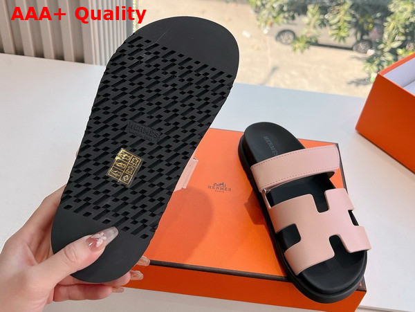 Hermes Chypre Sandal in Pink Calfskin Replica