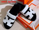 Hermes Chypre Sandal in White Smooth Calfskin Replica