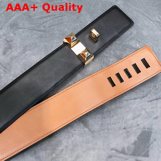 Hermes Collier De Chien Belt in Black with Gold Hardware Replica