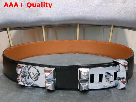 Hermes Collier De Chien Belt in Black with Silver Hardware Replica