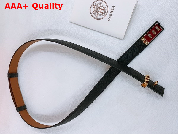 Hermes Collier de Chien 24 Belt in Black Madame Calfskin Replica