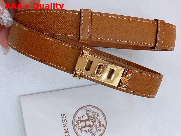 Hermes Collier de Chien 24 Belt in Brown Madame Calfskin Replica