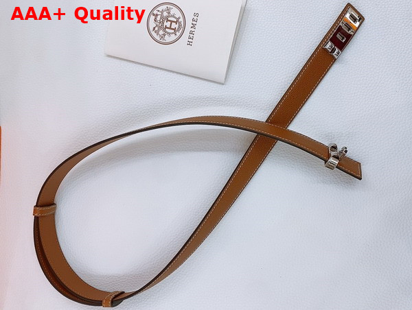 Hermes Collier de Chien 24 Belt in Brown Madame Calfskin Replica
