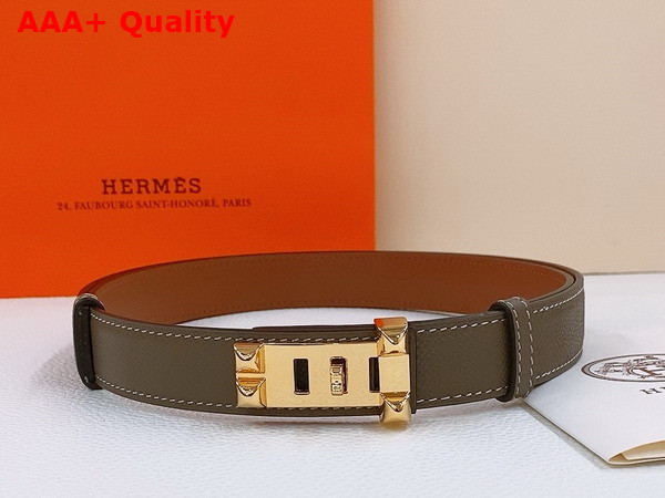 Hermes Collier de Chien 24 Belt in Elephant Gray Madame Calfskin Replica