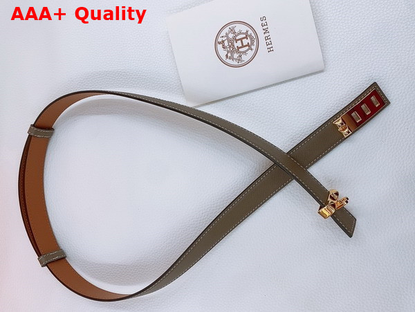 Hermes Collier de Chien 24 Belt in Elephant Gray Madame Calfskin Replica