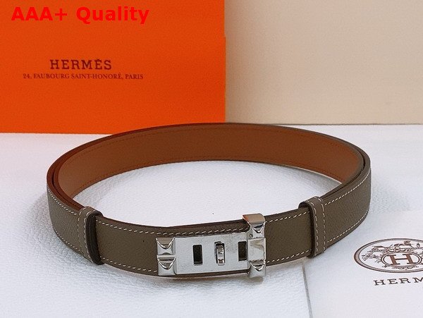 Hermes Collier de Chien 24 Belt in Elephant Gray Madame Calfskin Replica