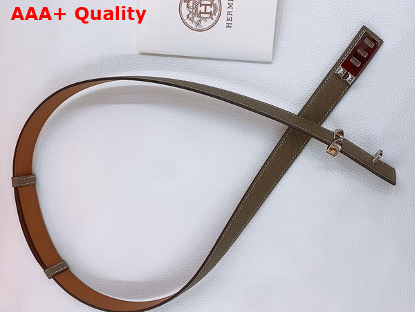 Hermes Collier de Chien 24 Belt in Elephant Gray Madame Calfskin Replica
