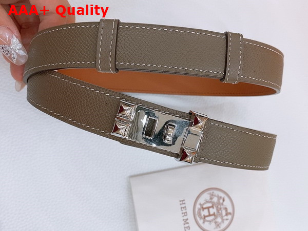 Hermes Collier de Chien 24 Belt in Elephant Gray Madame Calfskin Replica