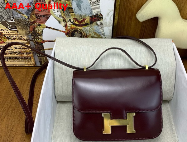 Hermes Constance 18 Bag in Bordeaux Box Calfskin Replica