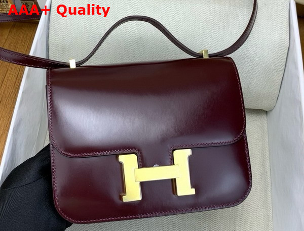 Hermes Constance 18 Bag in Bordeaux Box Calfskin Replica