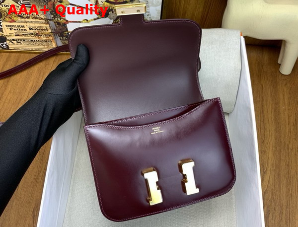 Hermes Constance 18 Bag in Bordeaux Box Calfskin Replica