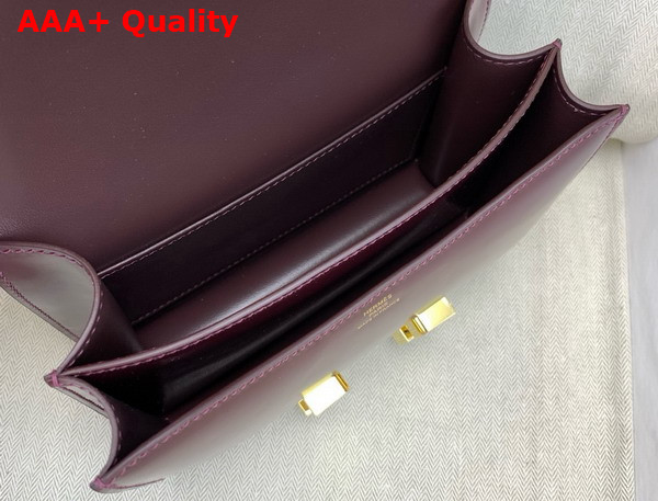Hermes Constance 18 Bag in Bordeaux Box Calfskin Replica