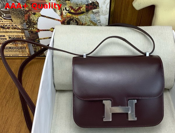 Hermes Constance 18 Bag in Bordeaux Box Calfskin Replica